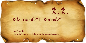 Könczöl Kornél névjegykártya